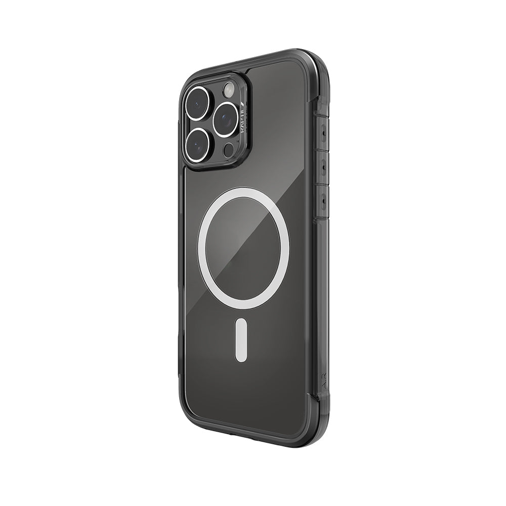 iPhone 16 Pro Kılıf Magsafe Şarj Özellikli Raptic Air Serisi Airbag Tasarımlı Metal Köşelikli Şeffaf Kılıf Gümüş