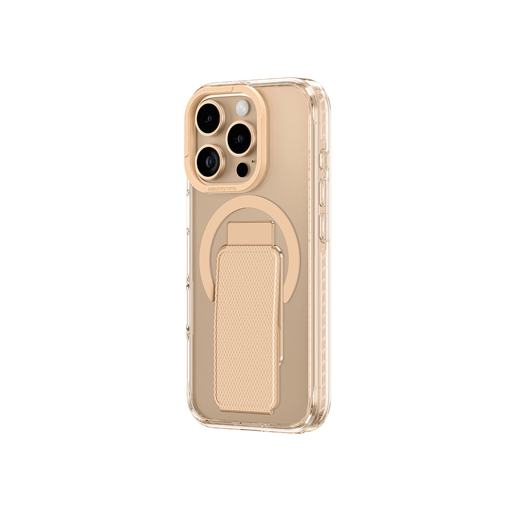 iPhone 16 Pro Kılıf Magsafe Şarj Özellikli Standlı Amazingthing Titan Pro Plus Kılıf Rose Gold