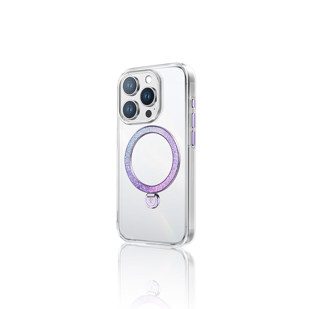 Apple iPhone 16 Pro Kılıf Magsafe Şarj Özellikli Standlı Pynana Dancing Streamer Serisi Kapak Mor