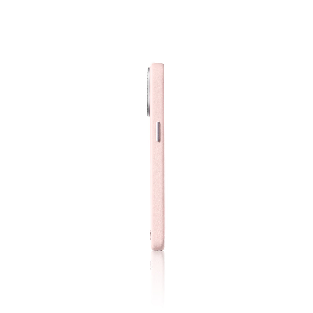 Apple iPhone 16 Pro Kılıf Magsafe Şarj Özellikli Suni Deri Tasarımlı Pynana Starry Serisi Kapak Pembe