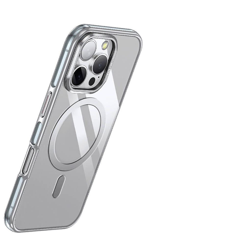 iPhone 16 Pro Kılıf Magsafe Şarj Özellikli Wlons Standlı Efsane Kılıf Gri