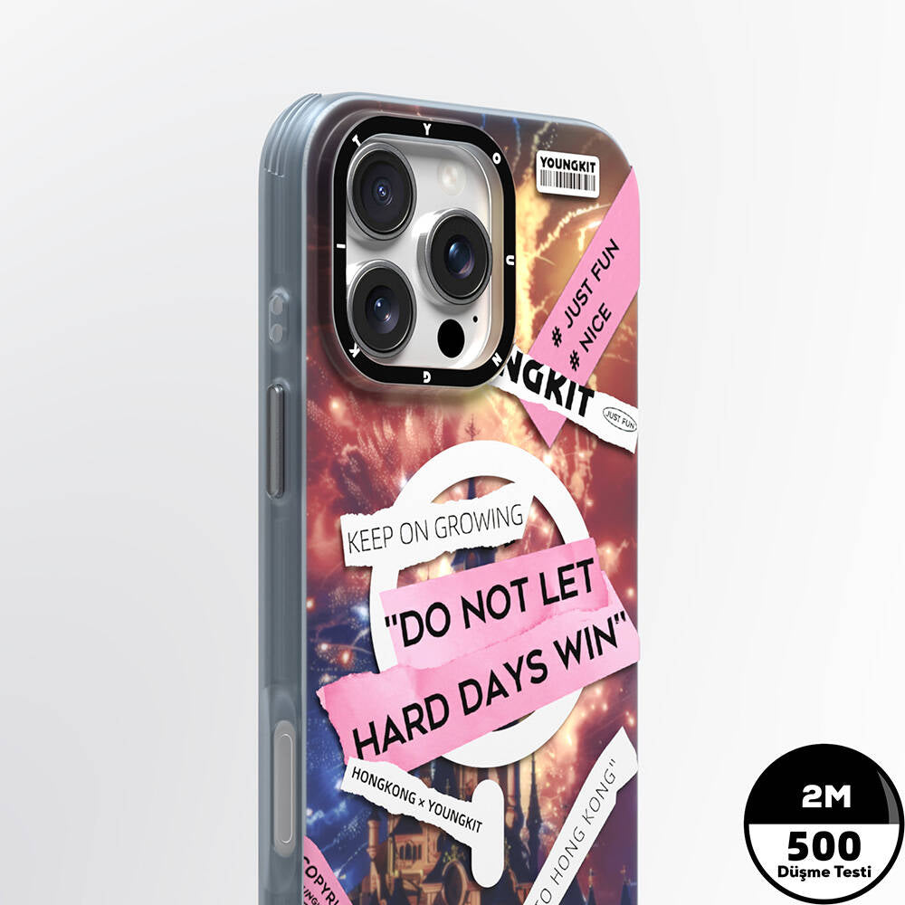 iPhone 16 Pro Kılıf Magsafe Şarj Özellikli Youngkit A-City Serisi Kılıf Pembe