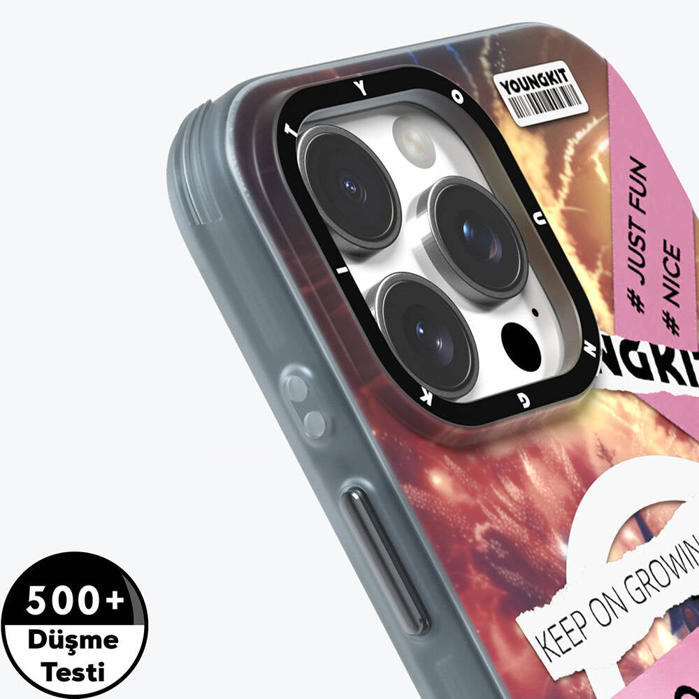 iPhone 16 Pro Kılıf Magsafe Şarj Özellikli Youngkit A-City Serisi Kılıf Mavi