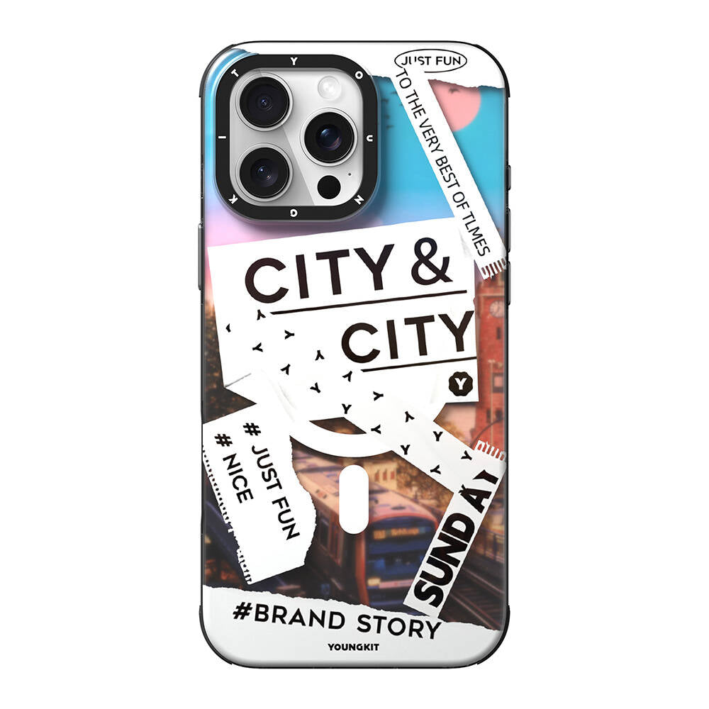 iPhone 16 Pro Kılıf Magsafe Şarj Özellikli Youngkit A-City Serisi Kılıf Beyaz