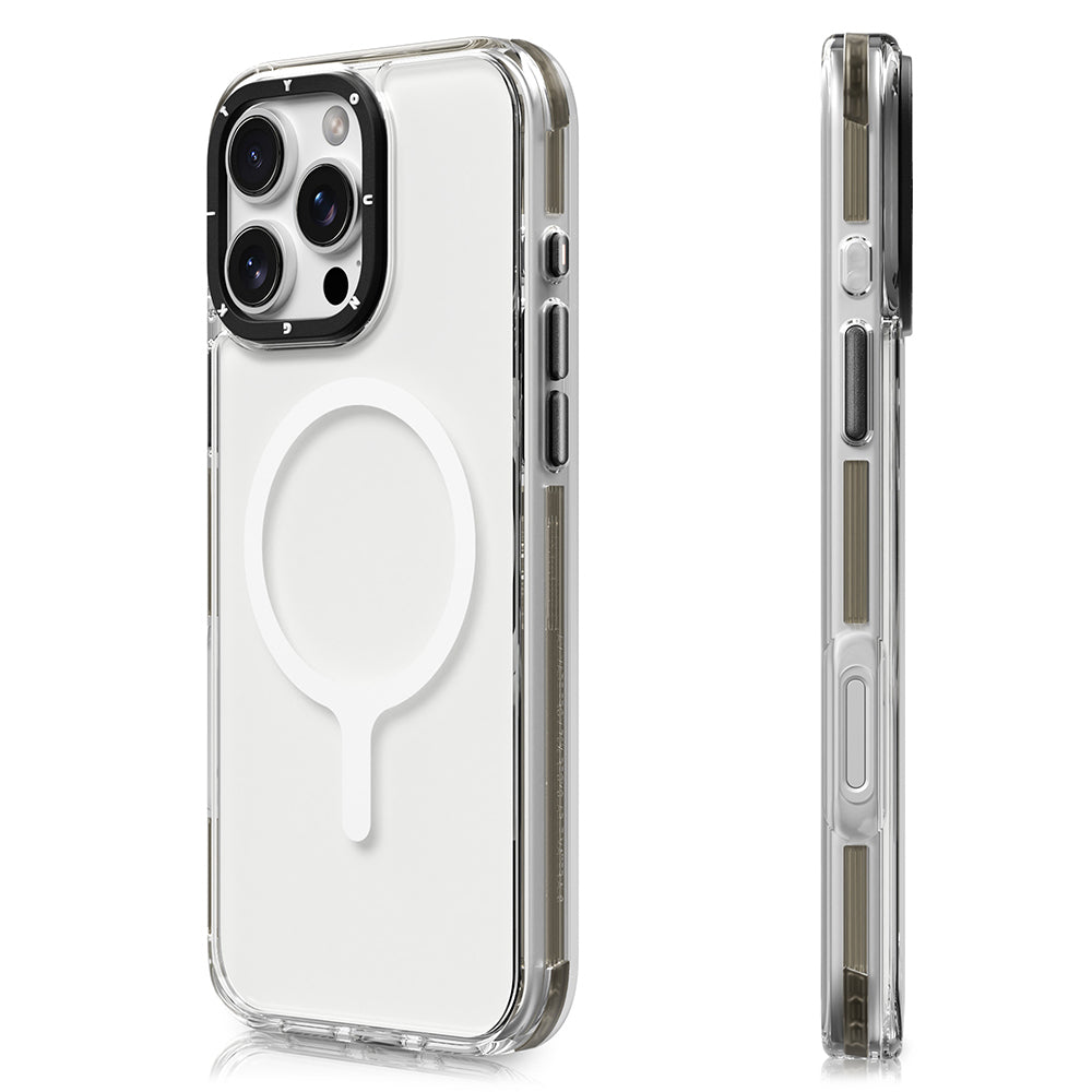 iPhone 16 Pro Kılıf Magsafe Şarj Özellikli YoungKit Crystal Color Serisi Kılıf Gri
