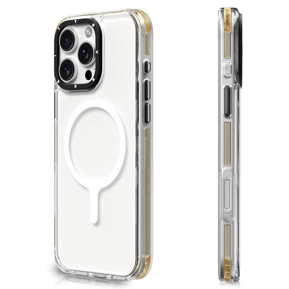 iPhone 16 Pro Kılıf Magsafe Şarj Özellikli YoungKit Crystal Color Serisi Kılıf Gold