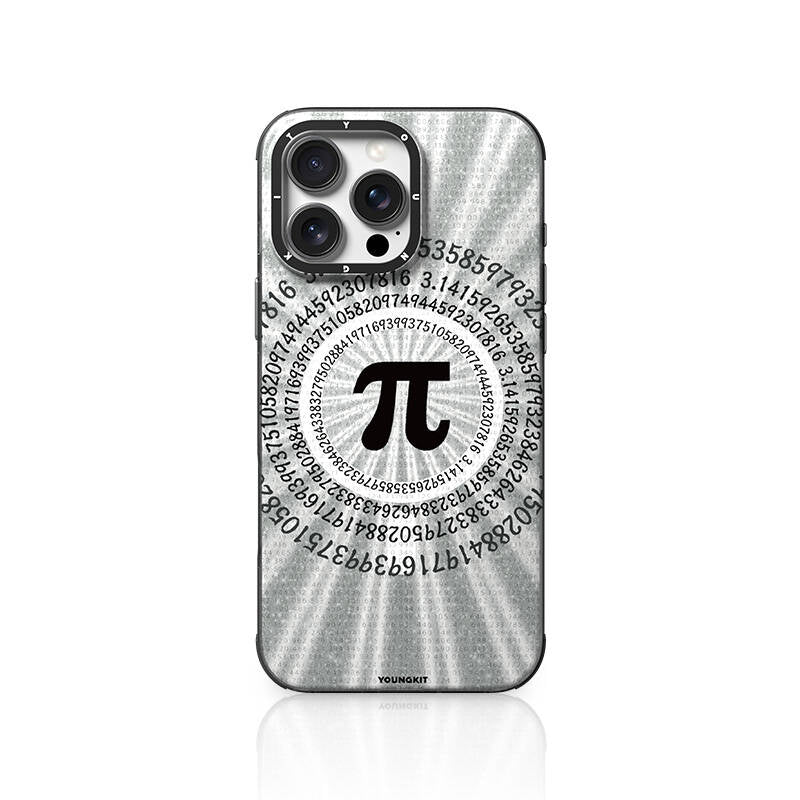 iPhone 16 Pro Kılıf Magsafe Şarj Özellikli Youngkit Mathematical Serisi Kılıf Gri
