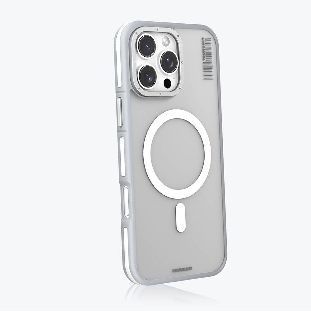 iPhone 16 Pro Kılıf Magsafe Şarj Özellikli Youngkit Rock Sand Serisi Kılıf Mavi