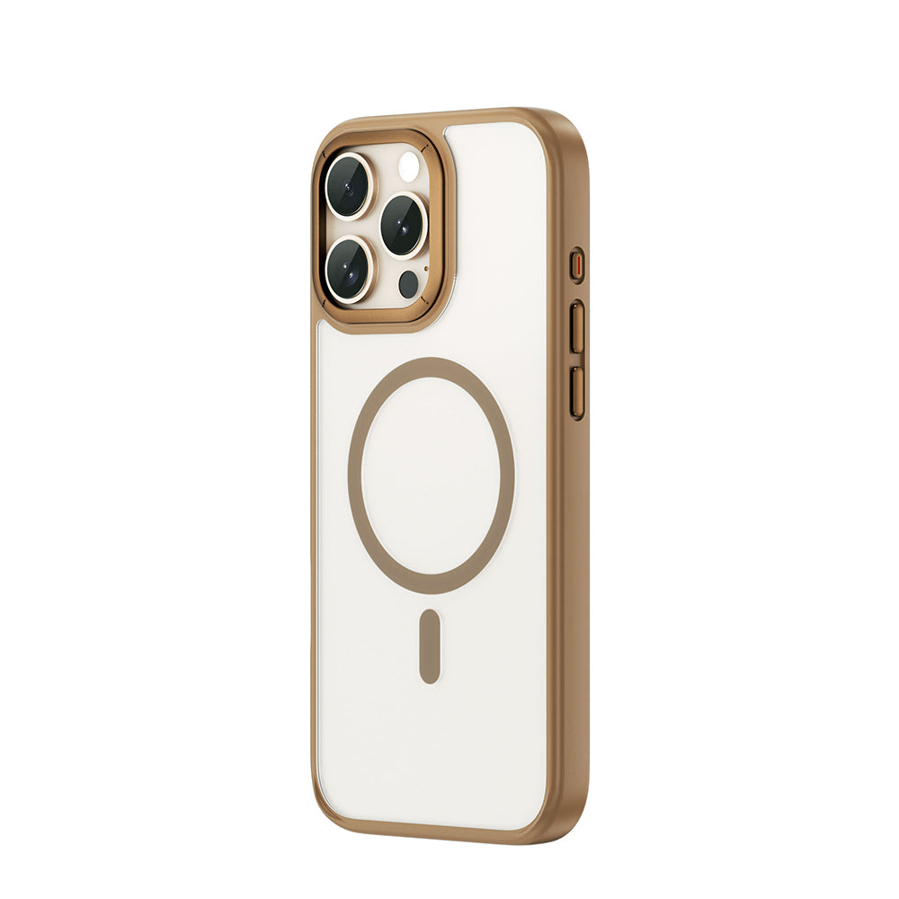 iPhone 16 Pro Kılıf Wiwu FGG-012 ArmorPro Serisi Magsafe Şarj Özellikli Parmak İzi Bırakmayan Kılıf Gold