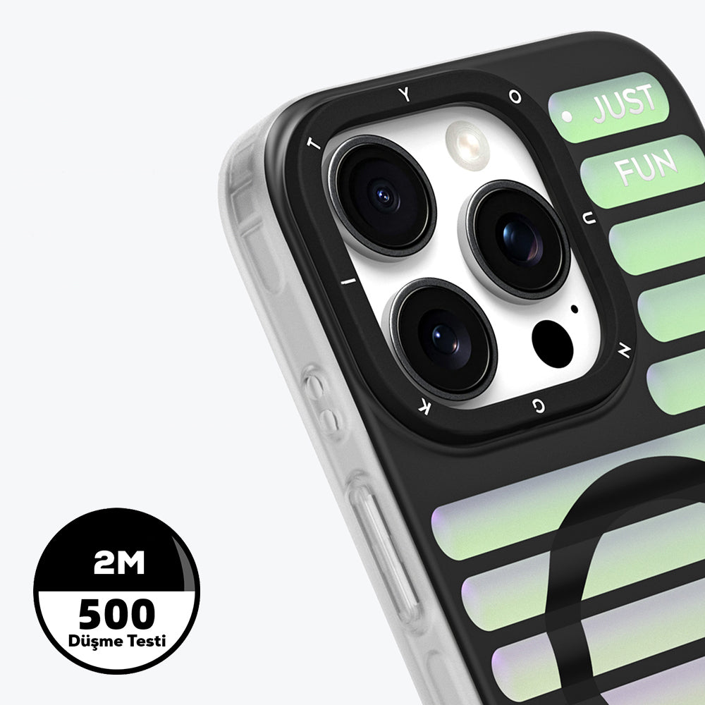 iPhone 16 Pro Magsafe Şarj Özellikli Youngkit Geek Serisi Kılıf Beyaz