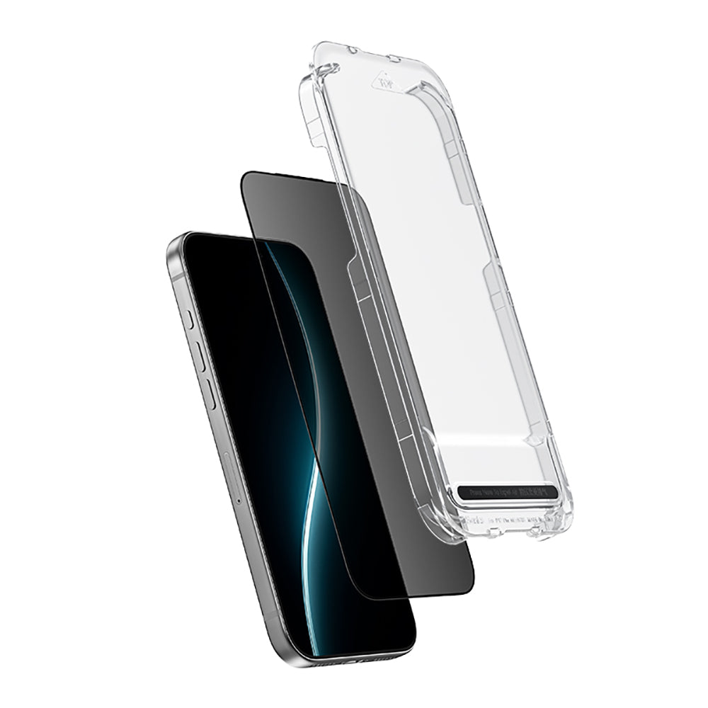 Apple iPhone 16 Pro Max Benks OmniWarrior Privacy Cam Ekran Koruyucu + Kolay Uygulama Aparatlı Siyah