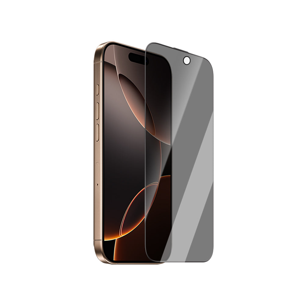 CASEWORLD iPhone Crystal Shadow Serisi Safir Coating 0.15mm 3D Privacy Temperli Cam Ekran Koruyucu