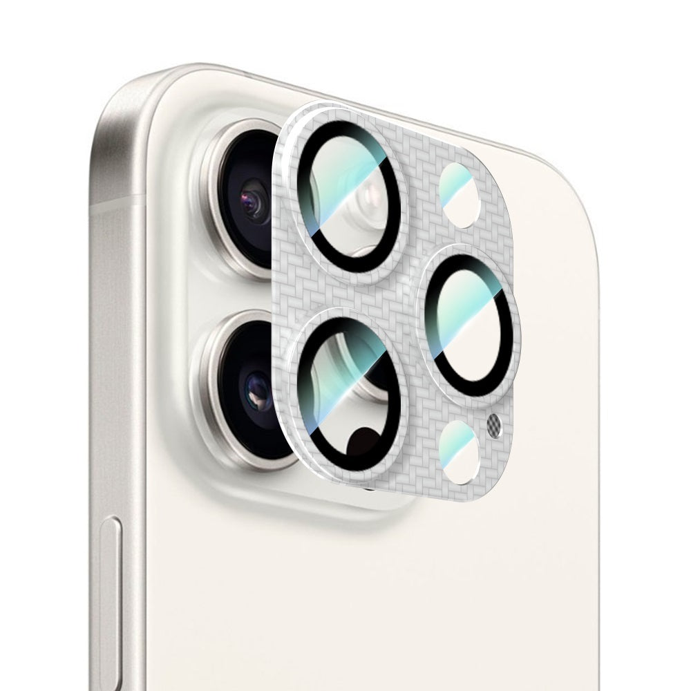 Apple iPhone 16 Pro Max CaseWorld Karbon Fiber Serisi Anti Reflective Ultra Clear Full Kamera Lens Koruyucu Siyah