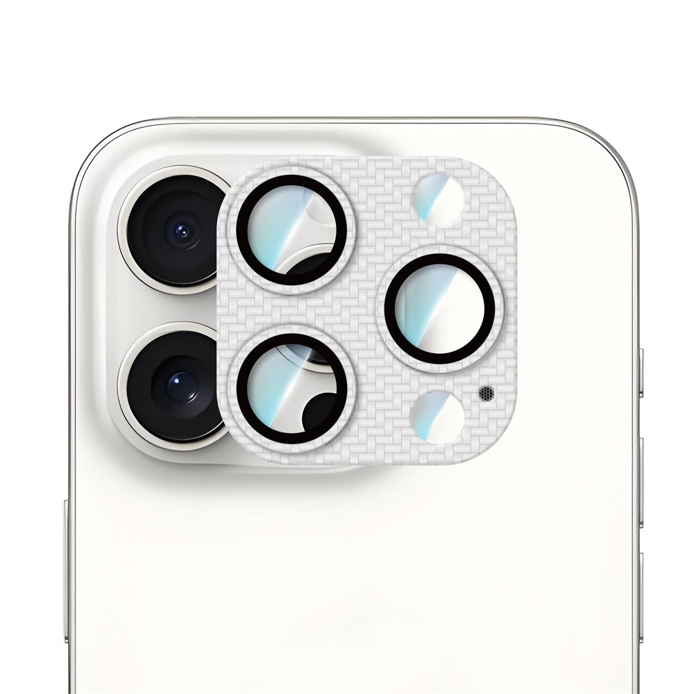 Apple iPhone 16 Pro Max CaseWorld Karbon Fiber Serisi Anti Reflective Ultra Clear Full Kamera Lens Koruyucu Siyah