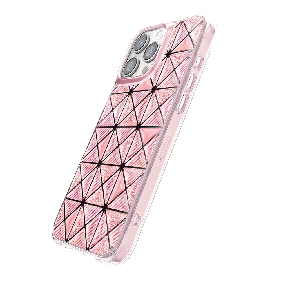 Apple iPhone 16 Pro Max Kılıf 3D Buz Blok Desenli Zore Paris Kairo TPU Kapak Pembe