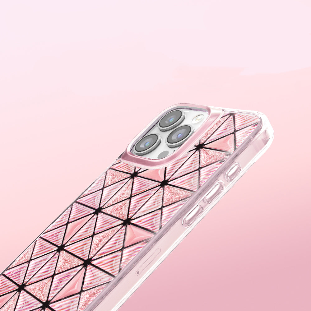 Apple iPhone 16 Pro Max Kılıf 3D Buz Blok Desenli Zore Paris Kairo TPU Kapak Pembe