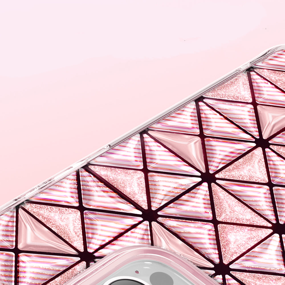 Apple iPhone 16 Pro Max Kılıf 3D Buz Blok Desenli Zore Paris Kairo TPU Kapak Pembe