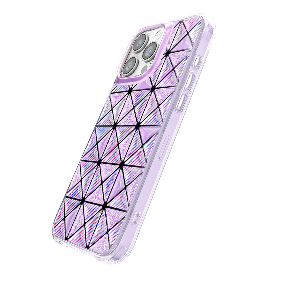Apple iPhone 16 Pro Max Kılıf 3D Buz Blok Desenli Zore Paris Kairo TPU Kapak Mor