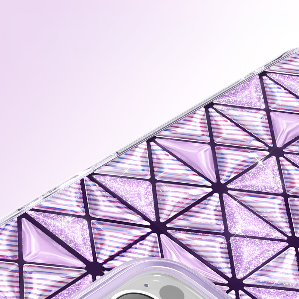 Apple iPhone 16 Pro Max Kılıf 3D Buz Blok Desenli Zore Paris Kairo TPU Kapak Mor