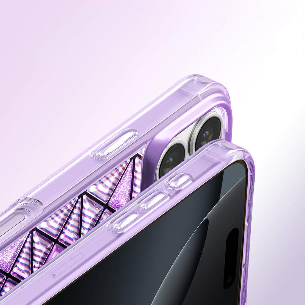 Apple iPhone 16 Pro Max Kılıf 3D Buz Blok Desenli Zore Paris Kairo TPU Kapak Mor