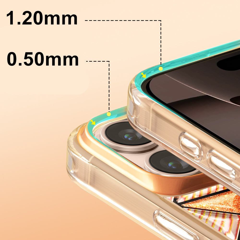 Apple iPhone 16 Pro Max Kılıf 3D Buz Blok Desenli Zore Paris Kairo TPU Kapak Turuncu