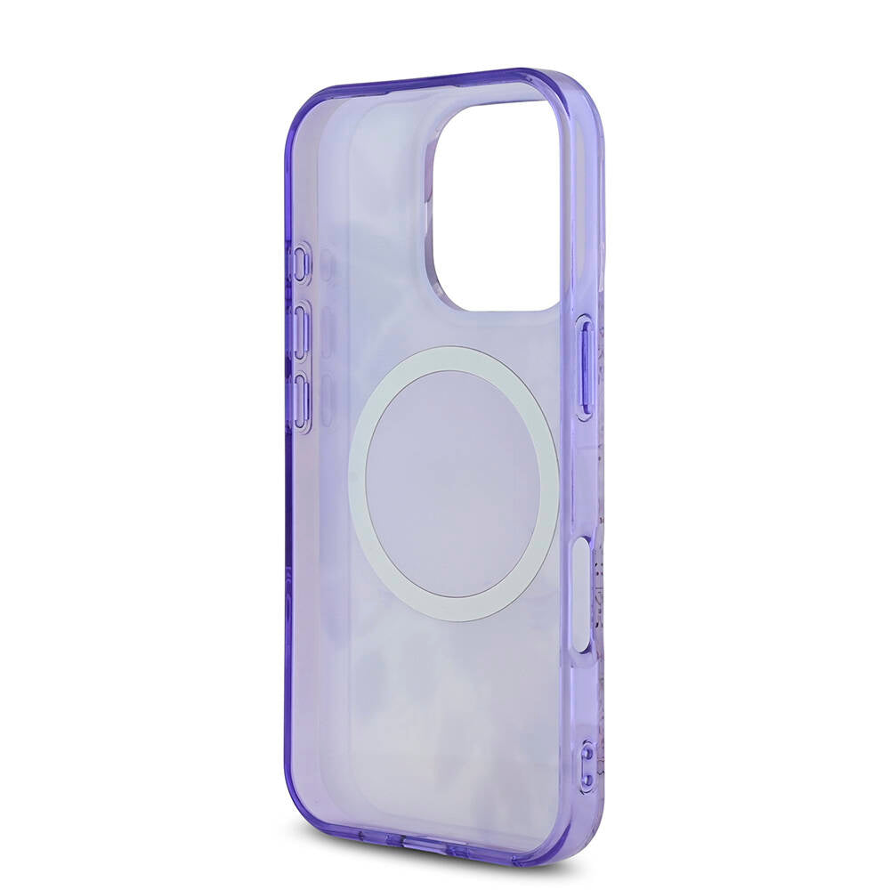 Apple iPhone 16 Pro Max Kılıf Guess Orjinal Lisanslı Magsafe Şarj Özellikli Flower Tonal Circle Kapak Yeşil