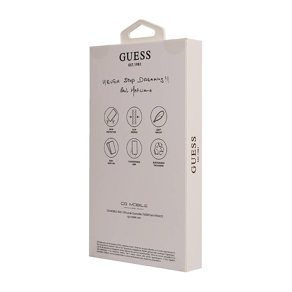 Apple iPhone 16 Pro Max Kılıf Guess Orjinal Lisanslı Magsafe Şarj Özellikli Small 4G Classic Kapak Siyah