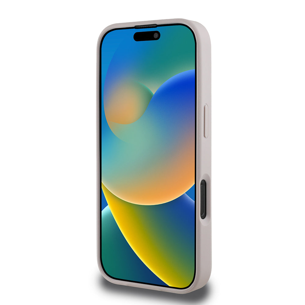 Apple iPhone 16 Pro Max Kılıf Guess Orjinal Lisanslı Magsafe Şarj Özellikli Yazı Logolu Circle Classic Kapak Pembe