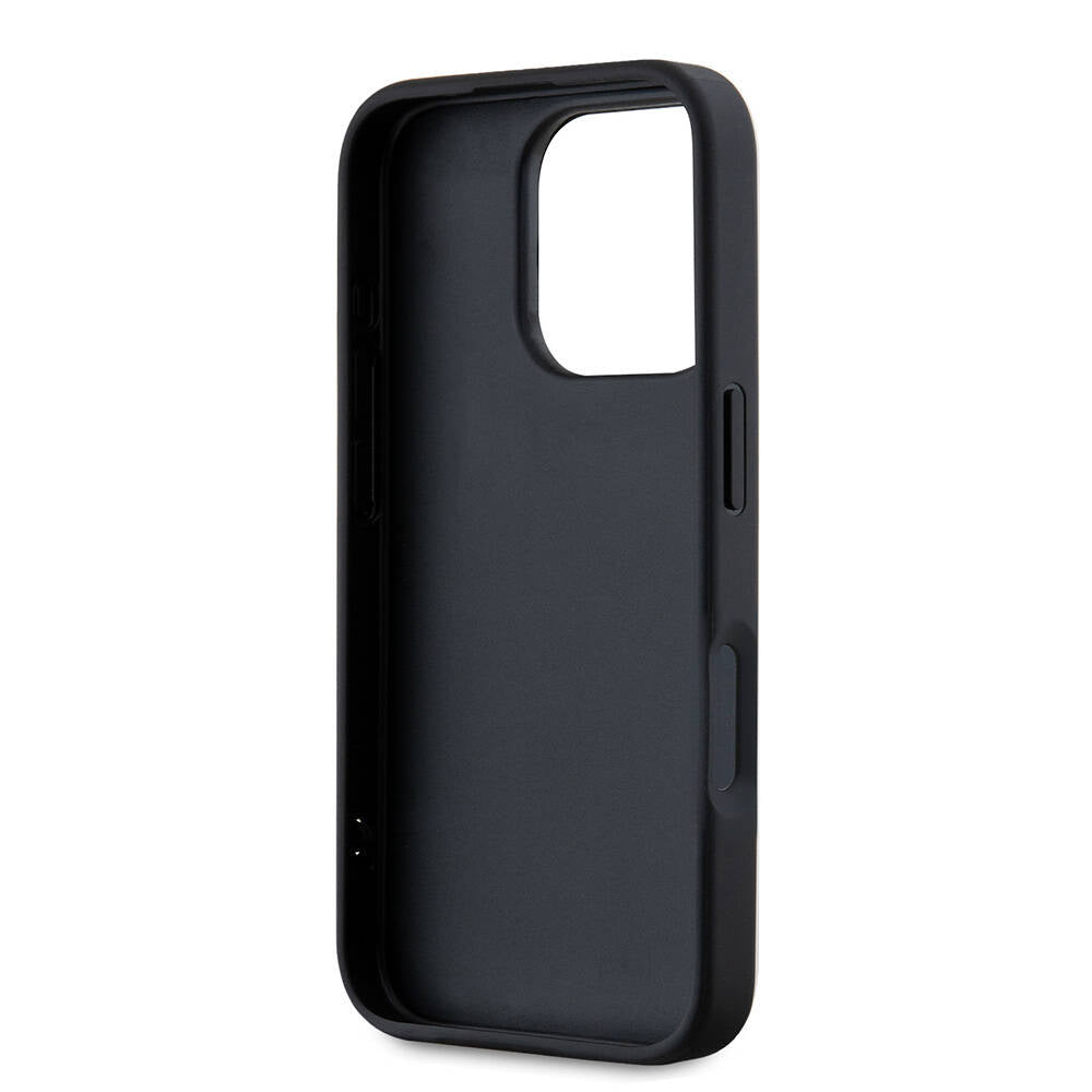 iPhone 16 Pro Max Kılıf Karl Lagerfeld Orjinal Lisanslı Askılı Saffiano Athleisure Şerit Çizgili Kılıf Pembe