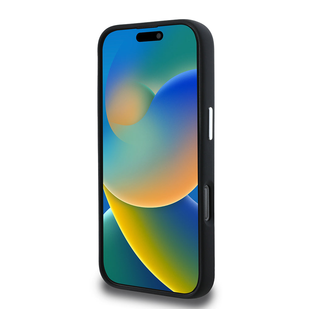 Apple iPhone 16 Pro Max Kılıf Karl Lagerfeld Orjinal Lisanslı Karl & Choupette Sketch Logo Sililkon Kapak Siyah