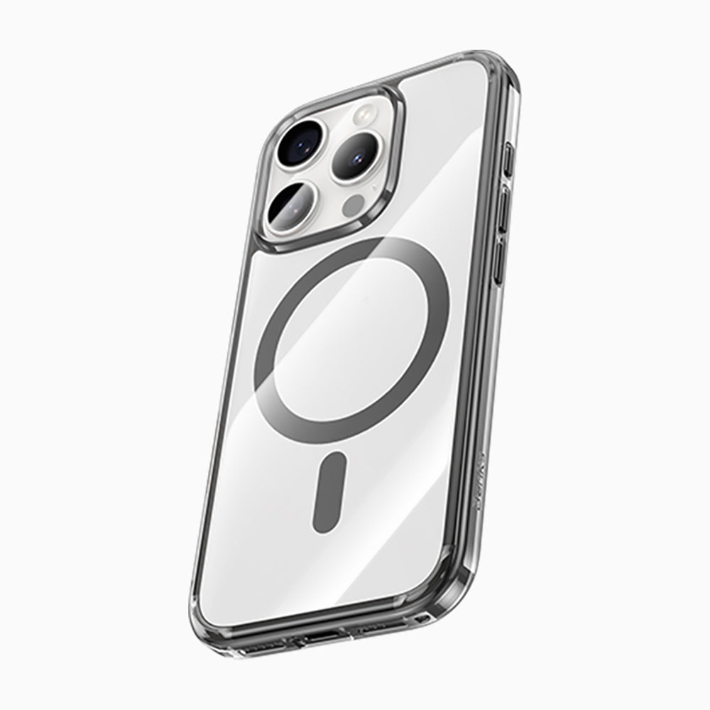 Apple iPhone 16 Pro Max Kılıf M-safe Şarj Özellikli Airbagli Şeffaf Benks LucentPro Serisi Kapak Gri