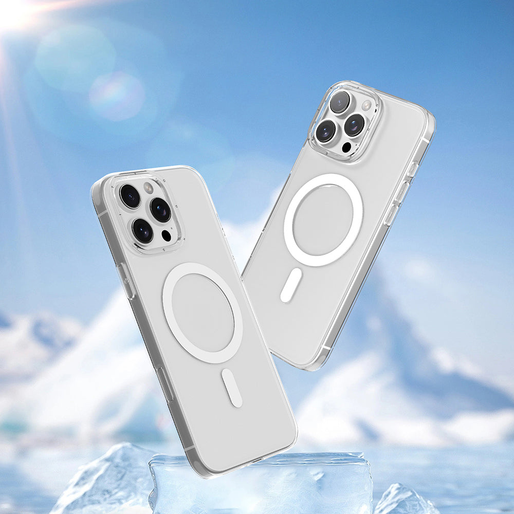 Apple iPhone 16 Pro Max Kılıf M-safe Şarj Özellikli Youngkit Ice Serisi Kapak Şeffaf