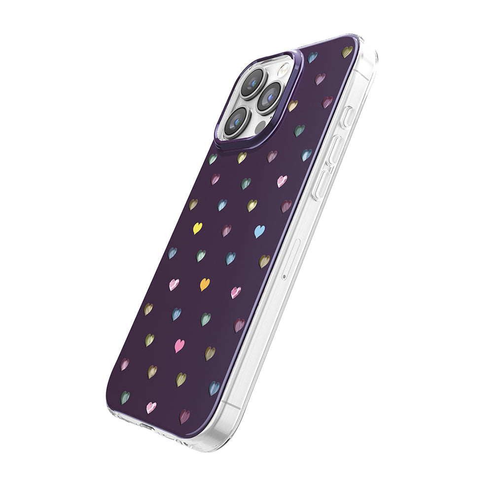 Apple iPhone 16 Pro Max Kılıf M-Safe Şarj Özellikli Zore Paris Axen Sert PC Kapak Mürdüm
