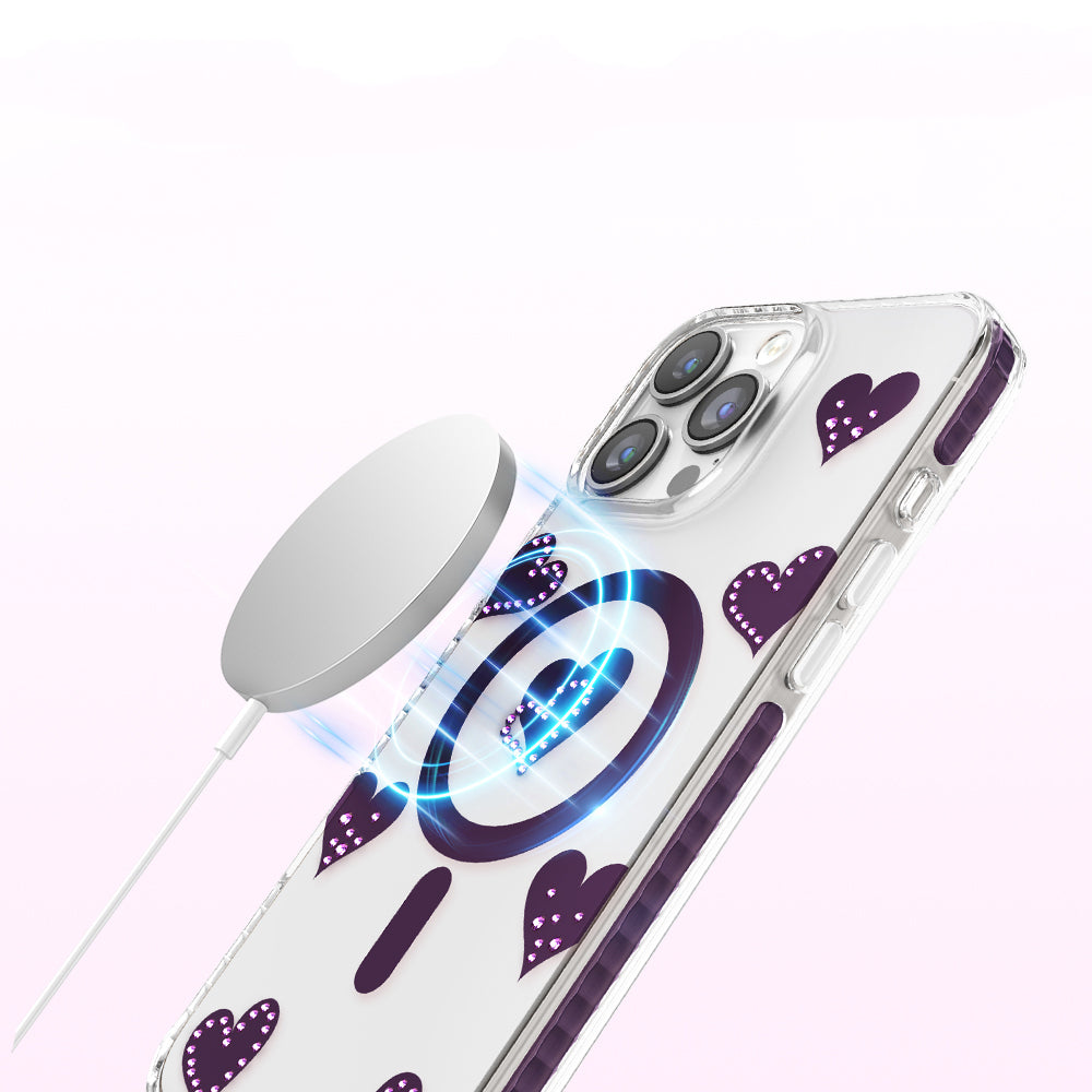 Apple iPhone 16 Pro Max Kılıf M-Safe Şarj Özellikli Zore Paris Elvo Sert PC Kapak Bordo