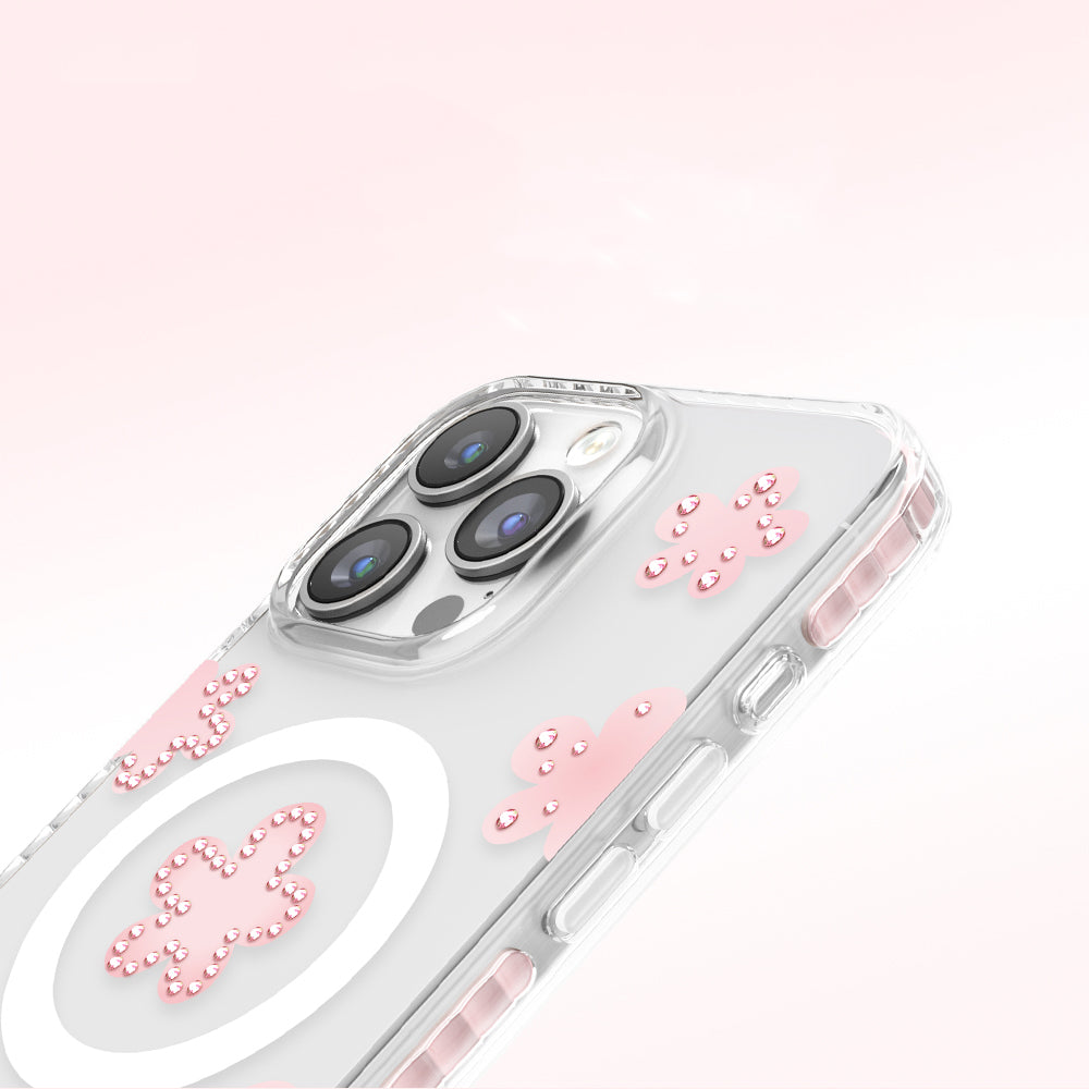 Apple iPhone 16 Pro Max Kılıf M-Safe Şarj Özellikli Zore Paris Elvo Sert PC Kapak Pembe