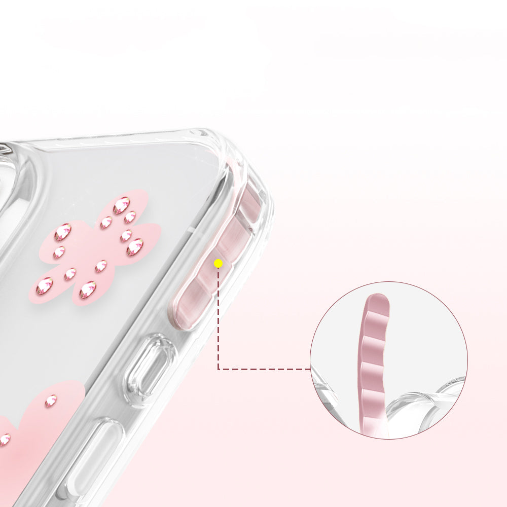 Apple iPhone 16 Pro Max Kılıf M-Safe Şarj Özellikli Zore Paris Elvo Sert PC Kapak Pembe