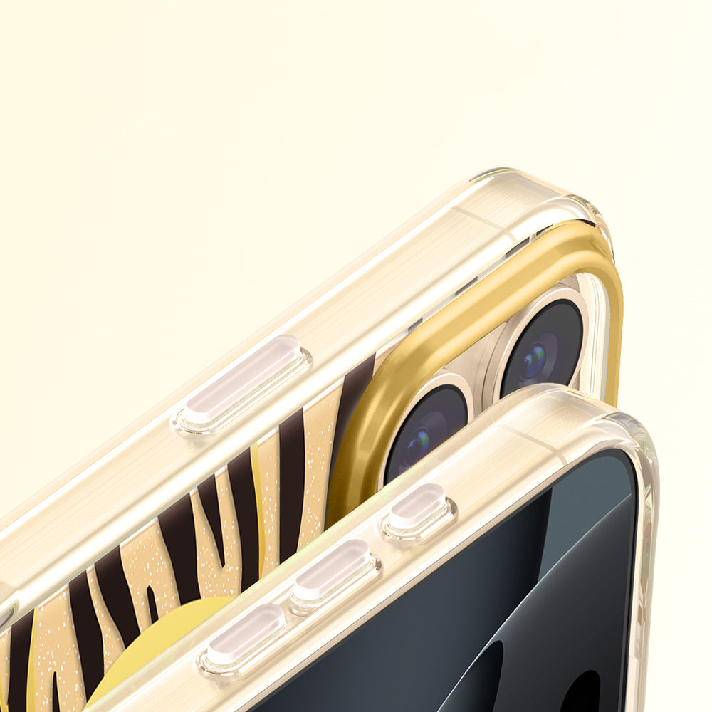 Apple iPhone 16 Pro Max Kılıf M-Safe Şarj Özellikli Zore Paris Veyro TPU Kapak Gold