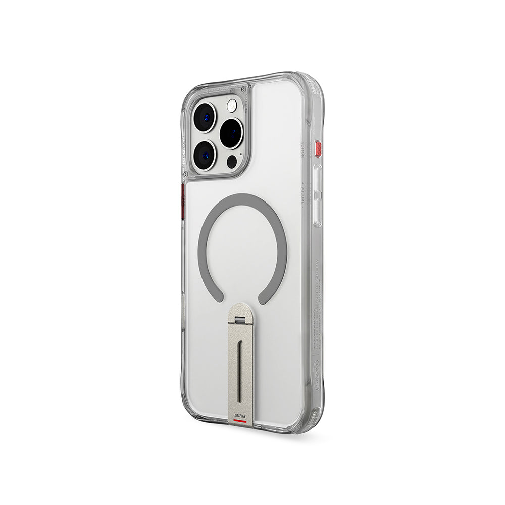 Apple iPhone 16 Pro Max Kılıf Magsafe Şarj Özellikli 360 Derece Dönebilen Standlı Skinarma Helix Kapak Titanyum