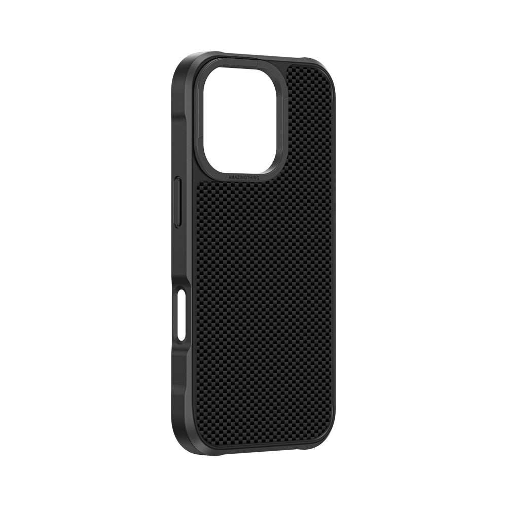 iPhone 16 Pro Max Kılıf Magsafe Şarj Özellikli 600D Aramid Fiber Amazingthing Titan Max Serisi Kılıf Siyah