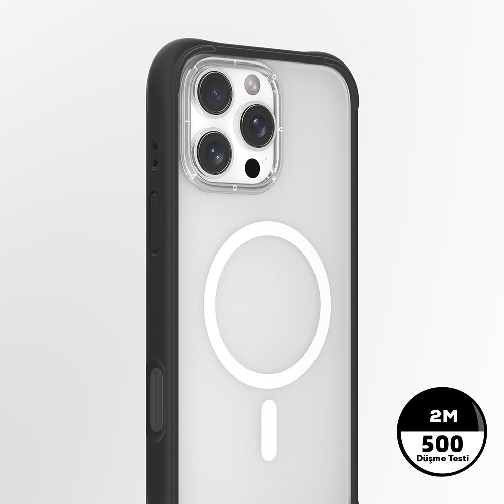 Apple iPhone 16 Pro Max Kılıf Magsafe Şarj Özellikli Airbagli Youngkit Dynamic 2 Serisi Kapak Siyah