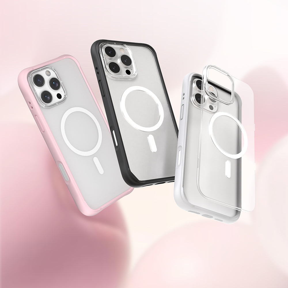 Apple iPhone 16 Pro Max Kılıf Magsafe Şarj Özellikli Airbagli Youngkit Dynamic 2 Serisi Kapak Beyaz