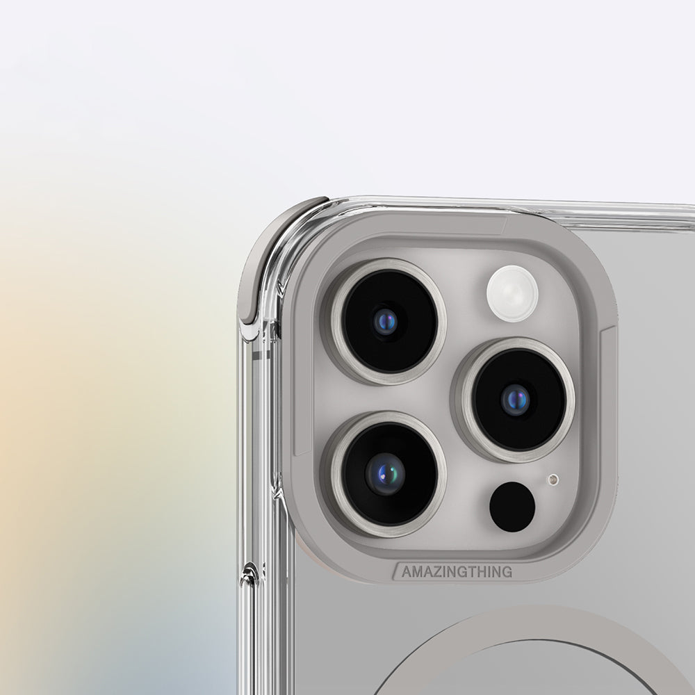 iPhone 16 Pro Max Kılıf Magsafe Şarj Özellikli Amazingthing Omni Serisi Kılıf Gri