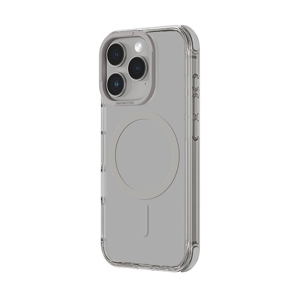 iPhone 16 Pro Max Kılıf Magsafe Şarj Özellikli Amazingthing Omni Serisi Kılıf Gri