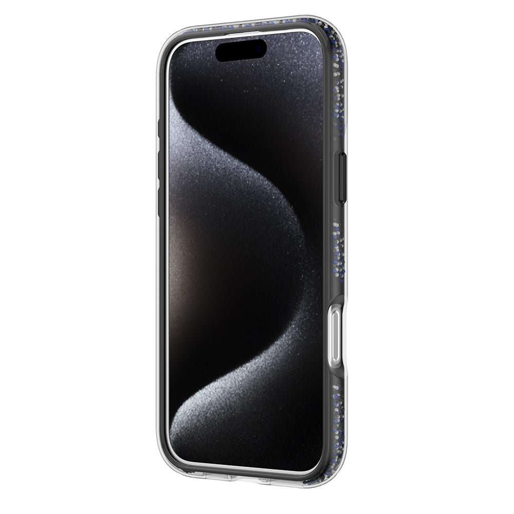 iPhone 16 Pro Max Kılıf Magsafe Şarj Özellikli Raptic AirJoy Serisi Boncuk Tasarımlı 360 Derece Dönebilen Standlı Kılıf Siyah-Gri