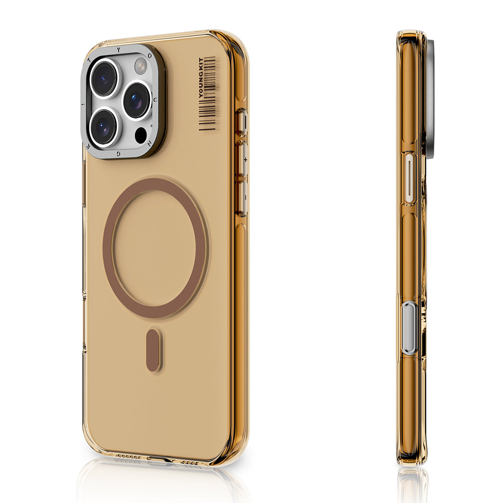 iPhone 16 Pro Max Kılıf Magsafe Şarj Özellikli Şeffaf Youngkit Crystal Shield Serisi Kılıf Siyah