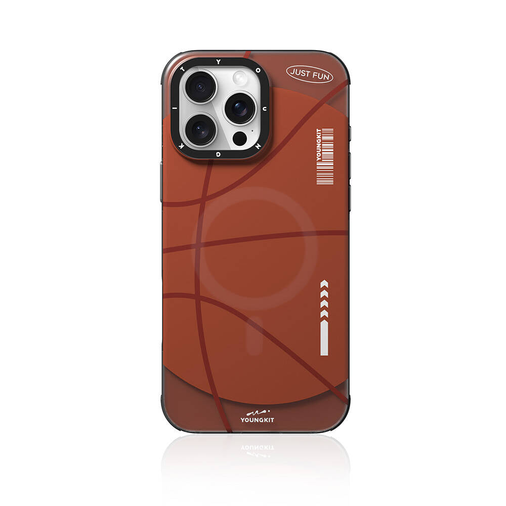 iPhone 16 Pro Max Kılıf Magsafe Şarj Özellikli Spor Tasarımlı Youngkit Dynamic Serisi Kılıf Kahverengi