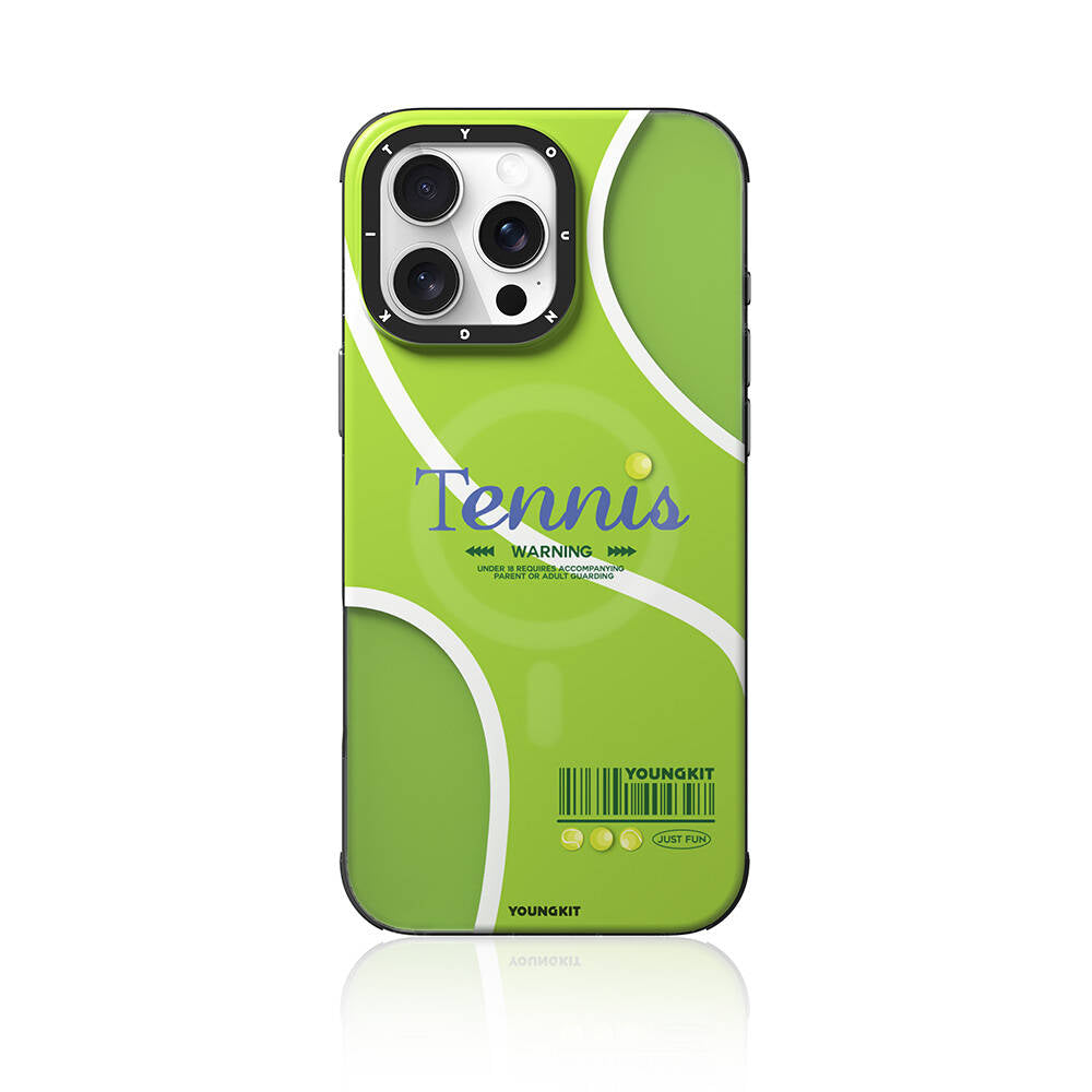 iPhone 16 Pro Max Kılıf Magsafe Şarj Özellikli Spor Tasarımlı Youngkit Dynamic Serisi Kılıf Yeşil