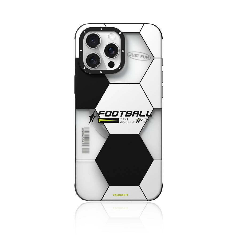 iPhone 16 Pro Max Kılıf Magsafe Şarj Özellikli Spor Tasarımlı Youngkit Dynamic Serisi Kılıf Beyaz-Siyah