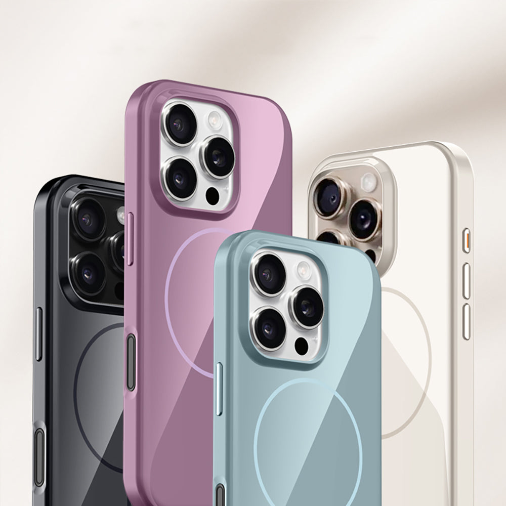 Apple iPhone 16 Pro Max Kılıf Magsafe Şarj Özellikli Wlons Frego Kapak Krem