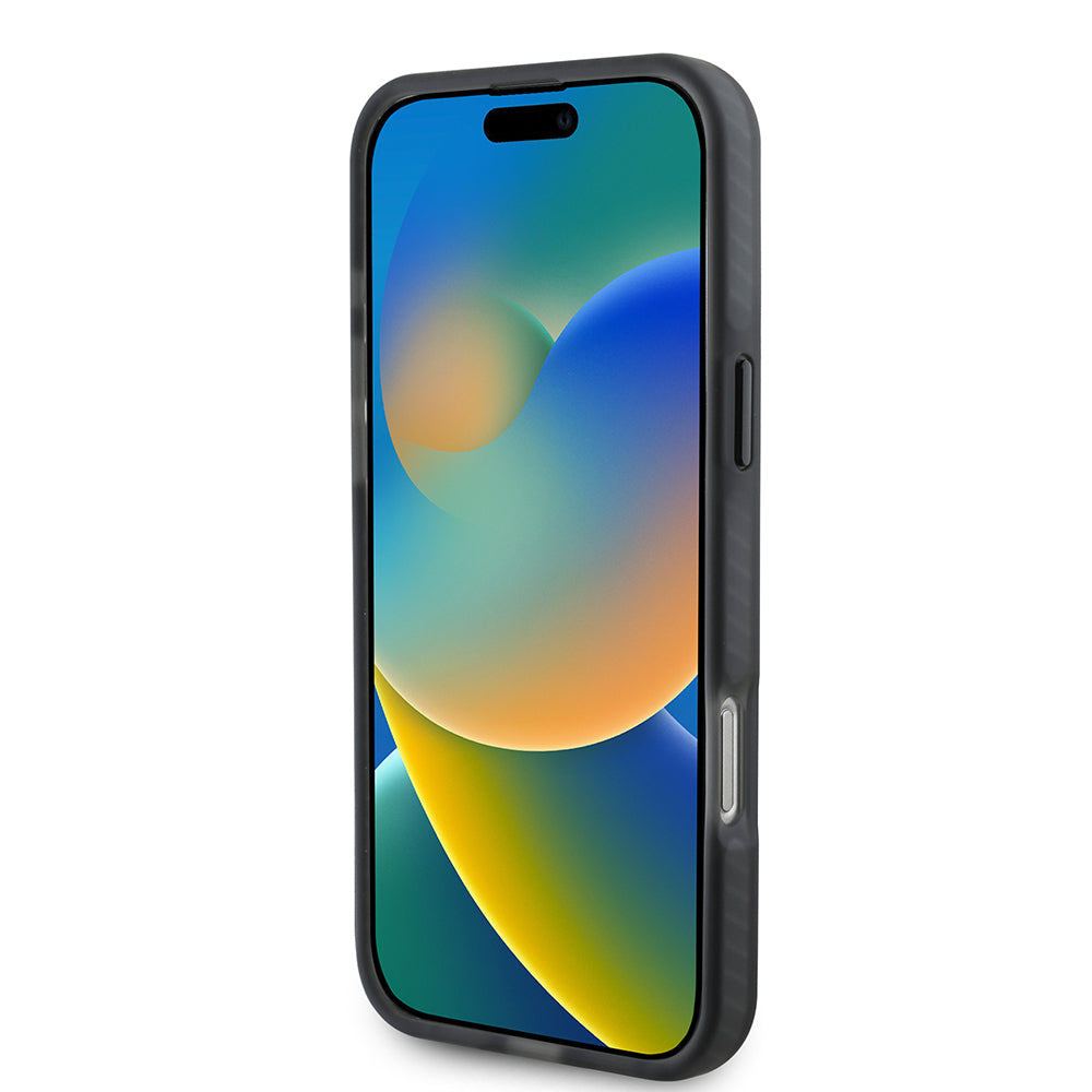 iPhone 16 Pro Max Kılıf TUMI Orjinal Lisanslı Magsafe Şarj Özellikli Airbagli Buzlu Transparan Kılıf Siyah